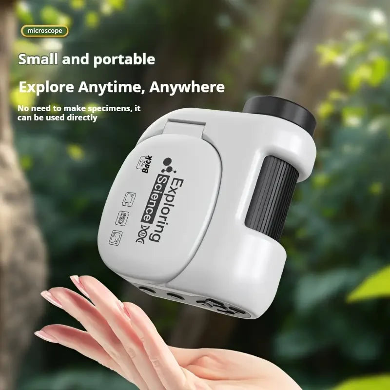 100–1600X Magnification Digital Microscope – 5cm LCD, USB Rechargeable, Photo/Video Recording, Ideal for Students & Hobbyists