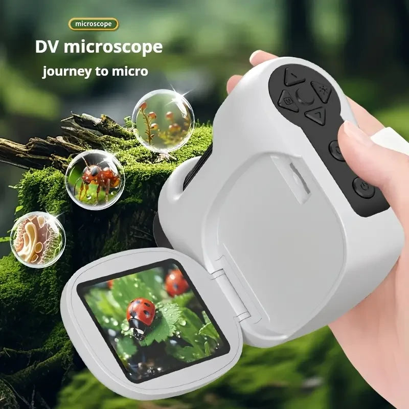 100–1600X Magnification Digital Microscope – 5cm LCD, USB Rechargeable, Photo/Video Recording, Ideal for Students & Hobbyists