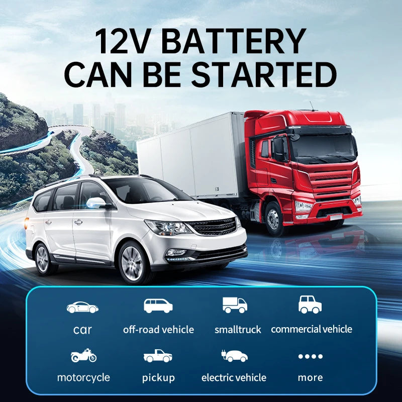 12V Car Emergency Jump Starter with Wireless Charging Power Bank β Portable Rescue Battery Pack