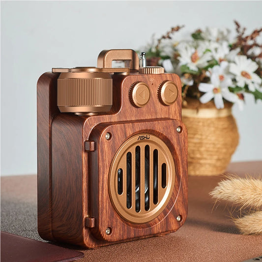 ASHU AS20 Retro Bluetooth Speaker – Portable Wireless Bass Speaker with FM Radio