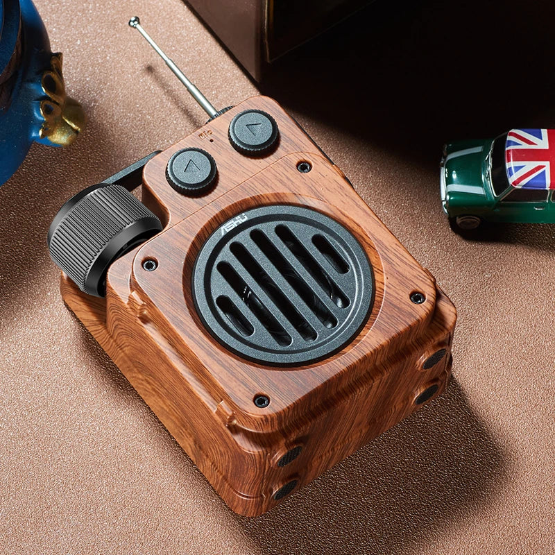 ASHU AS20 Retro Bluetooth Speaker – Portable Wireless Bass Speaker with FM Radio