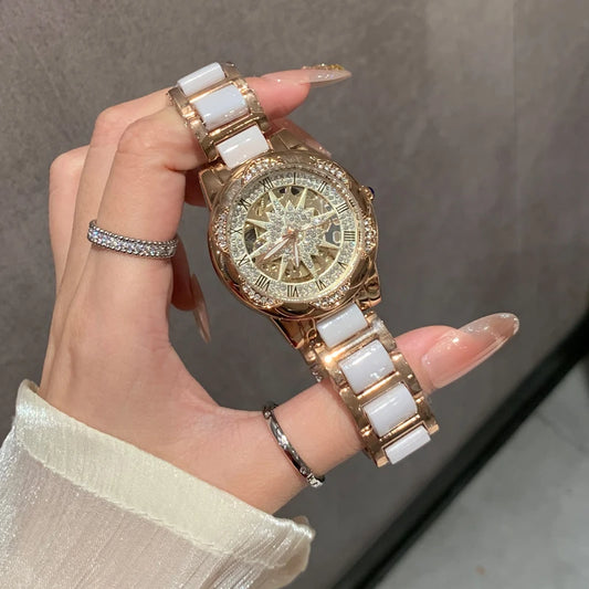 Ceramic Quartz Women’s Watch – Fashion Waterproof Quartz with Automatic Movement