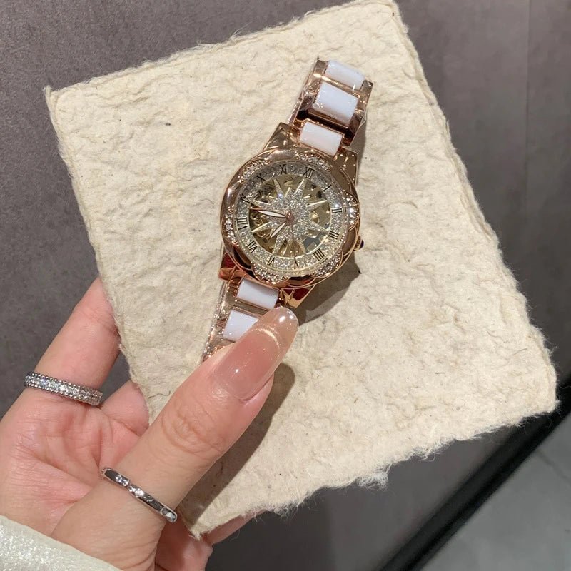 Ceramic Quartz Women’s Watch – Fashion Waterproof Quartz with Automatic Movement