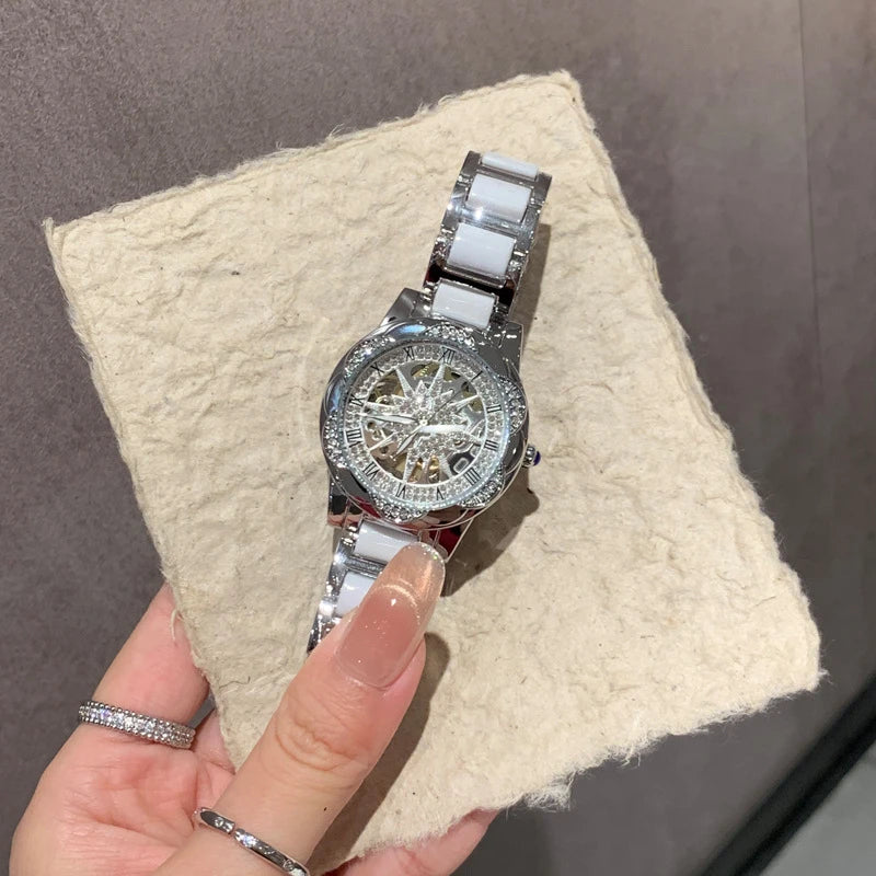Ceramic Quartz Women’s Watch – Fashion Waterproof Quartz with Automatic Movement