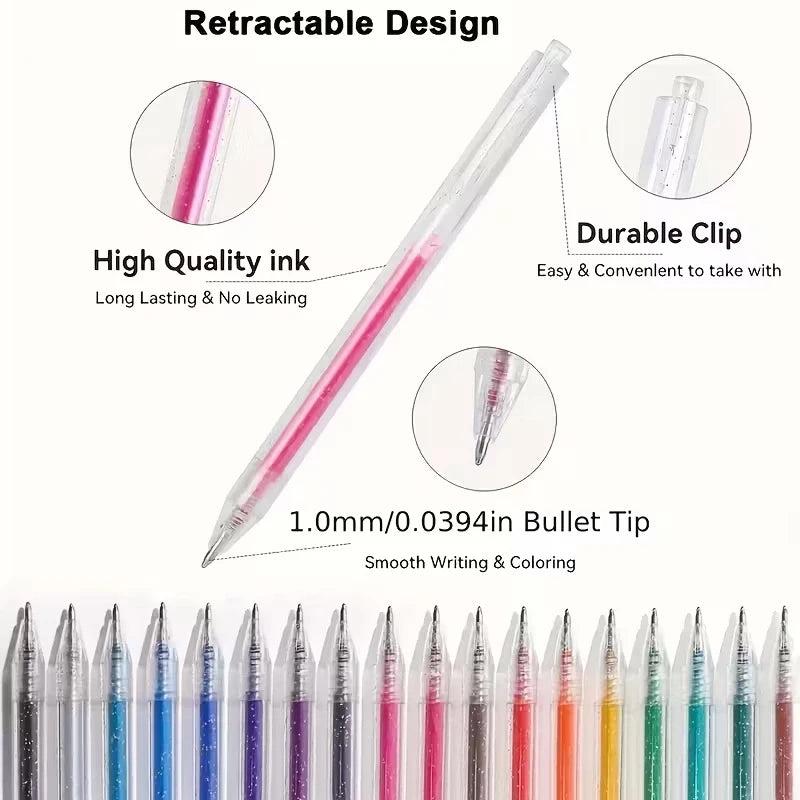 12pcs Color-Changing Glitter Gel Pens – Creative Highlighters for Art, Drawing & Office Supplies