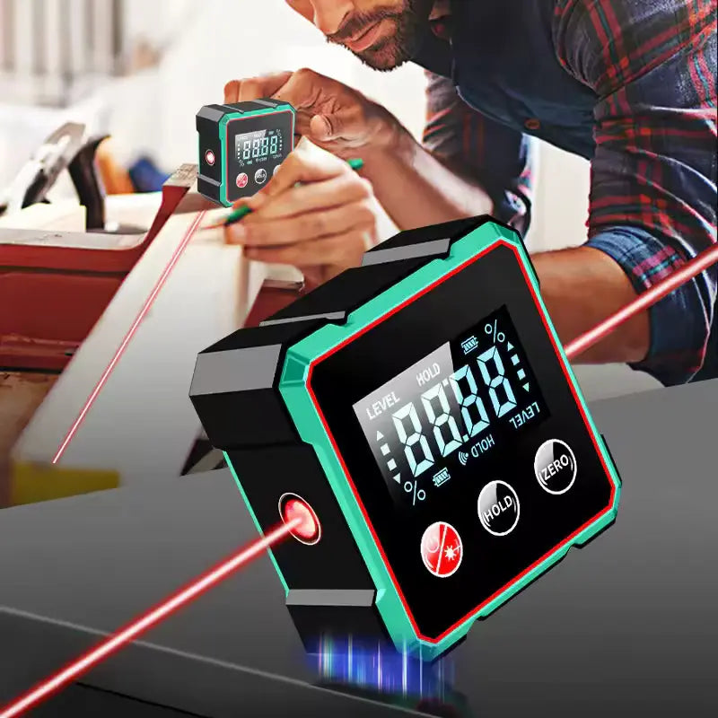 Digital Electronic Angle Finder – Laser Protractor, Inclinometer & Level (0–90°)