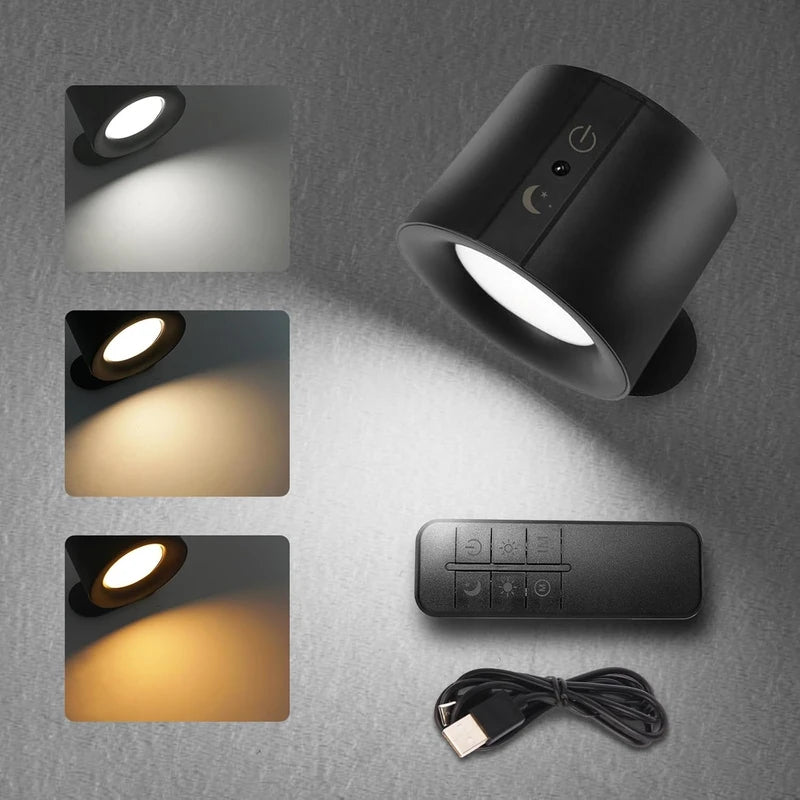 LED Magnetic Wall Lamp – Movable Spotlight for Bedside & Decorative Reading