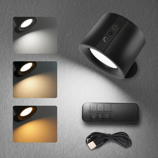 LED Magnetic Wall Lamp – Movable Spotlight for Bedside & Decorative Reading