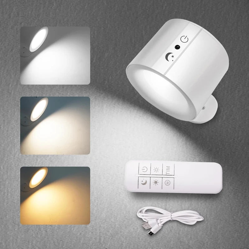 LED Magnetic Wall Lamp – Movable Spotlight for Bedside & Decorative Reading