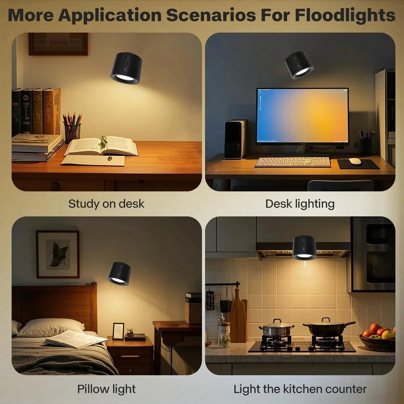 LED Magnetic Wall Lamp – Movable Spotlight for Bedside & Decorative Reading