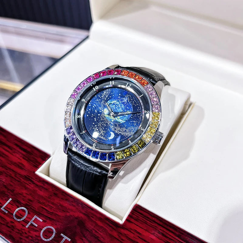 Ogulas Starry Sky Diamond Watch – Men’s Automatic Mechanical, Waterproof & Luminous Fashion Style
