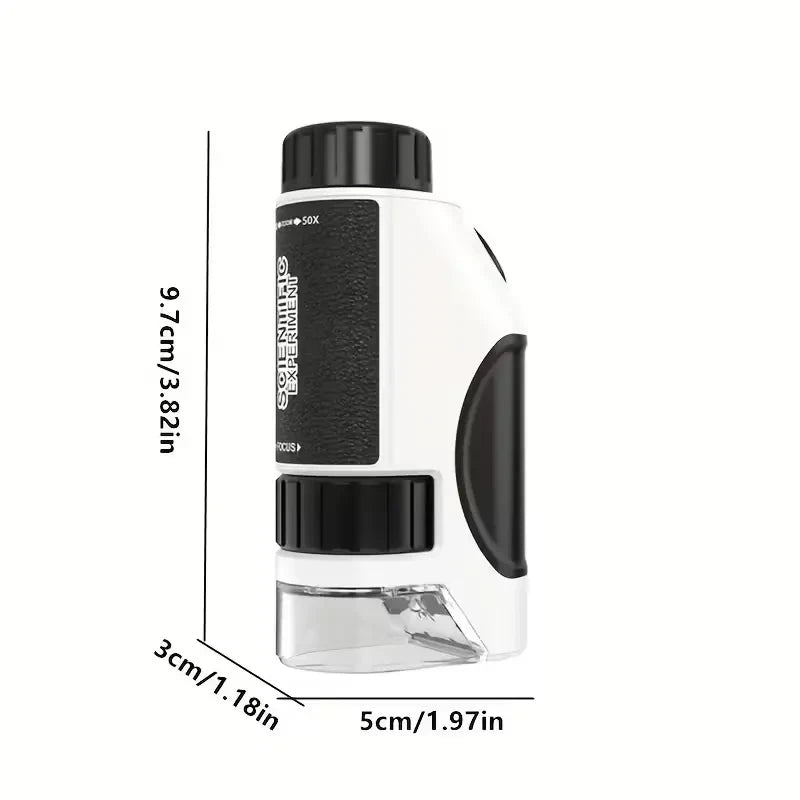 Portable Handheld Microscope Toy – LED Light, 50X–300X Magnification, Educational Gift for Indoor & Outdoor Exploration