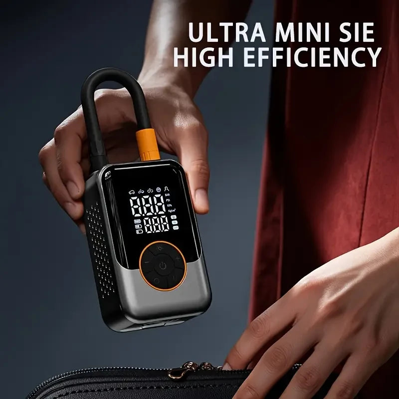 Portable Mini Wireless Tire Inflator – USB Rechargeable Air Pump with Digital Display