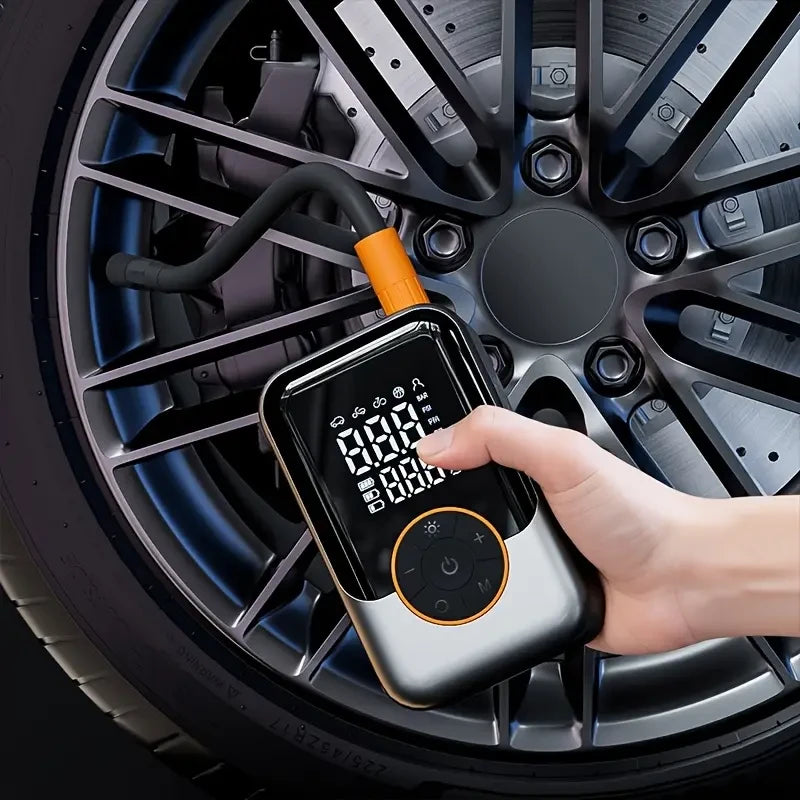 Portable Mini Wireless Tire Inflator – USB Rechargeable Air Pump with Digital Display