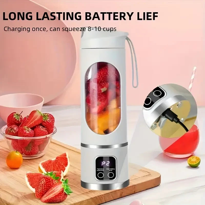 Portable USB Rechargeable Juicer – Cordless, Rechargeable, Easy to Clean, Perfect for Smoothies & Travel