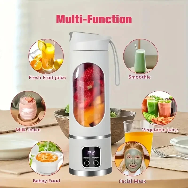 Portable USB Rechargeable Juicer – Cordless, Rechargeable, Easy to Clean, Perfect for Smoothies & Travel