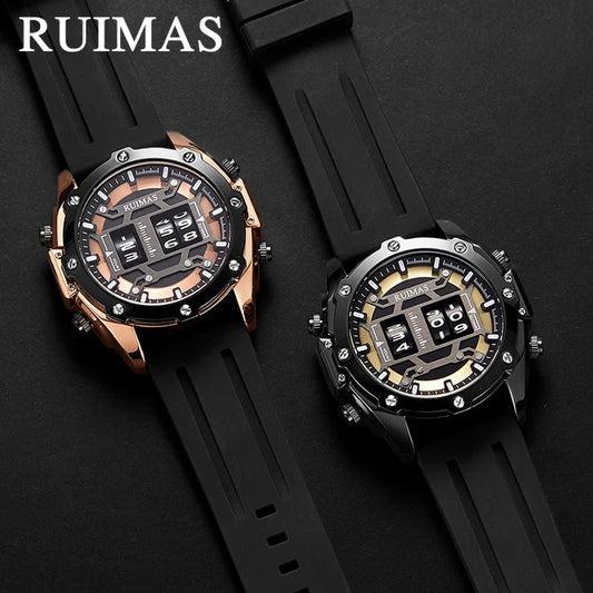 RUIMAS Raimashi Men’s Sports Watch – Personalized Waterproof Quartz with Roller Design (553)
