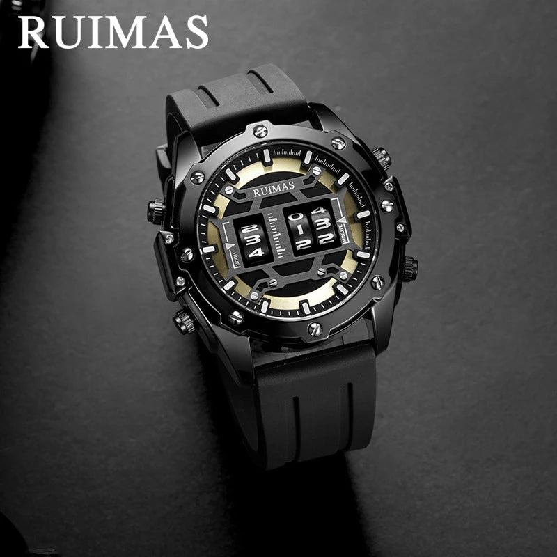 RUIMAS Raimashi Men’s Sports Watch – Personalized Waterproof Quartz with Roller Design (553)