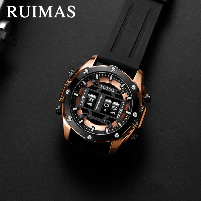 RUIMAS Raimashi Men’s Sports Watch – Personalized Waterproof Quartz with Roller Design (553)