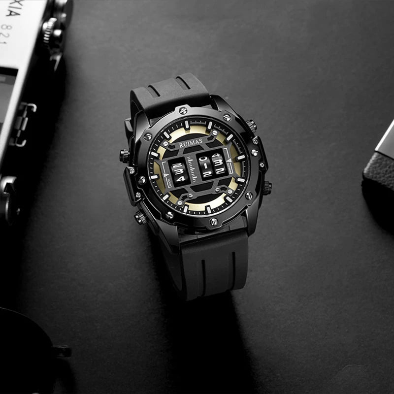 RUIMAS Raimashi Men’s Sports Watch – Personalized Waterproof Quartz with Roller Design (553)