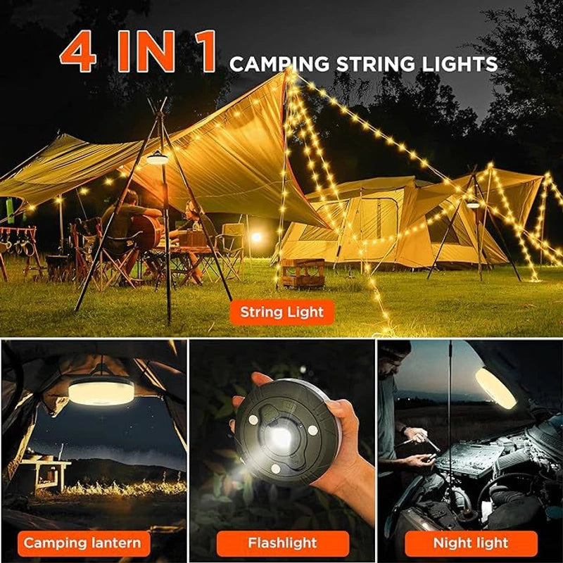 Rechargeable LED Camping Light & Power Bank – Tent Ceiling Lamp with Long Endurance