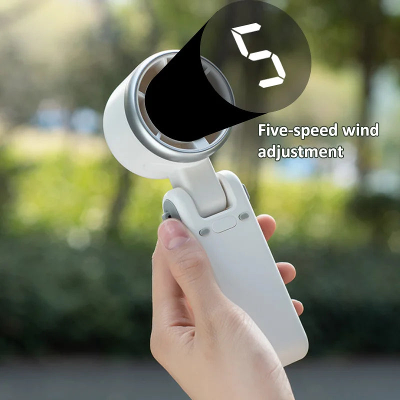 High Speed Turbo Fan - Portable USB Handheld & Neck Hanging Folding Fan