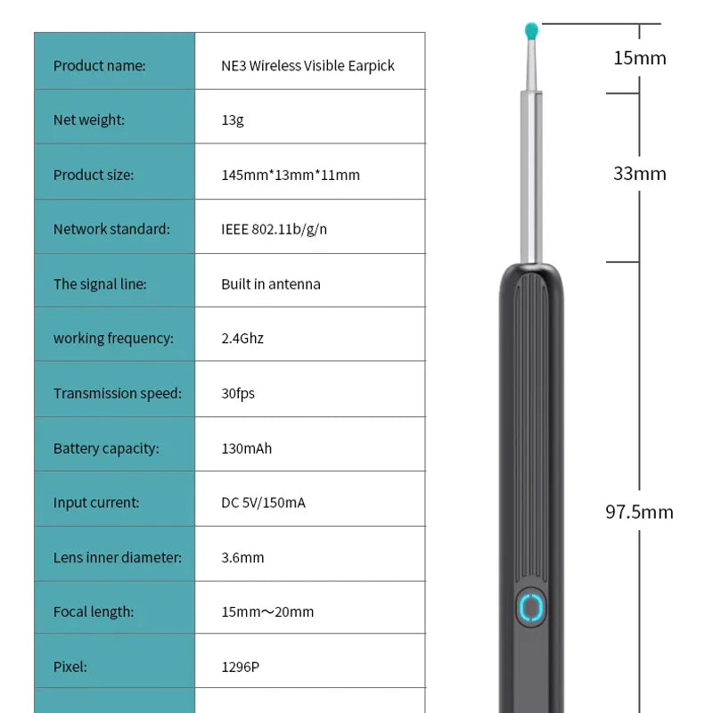 Smart EarWax Cleaner - HD Visual WiFi Ear Pick