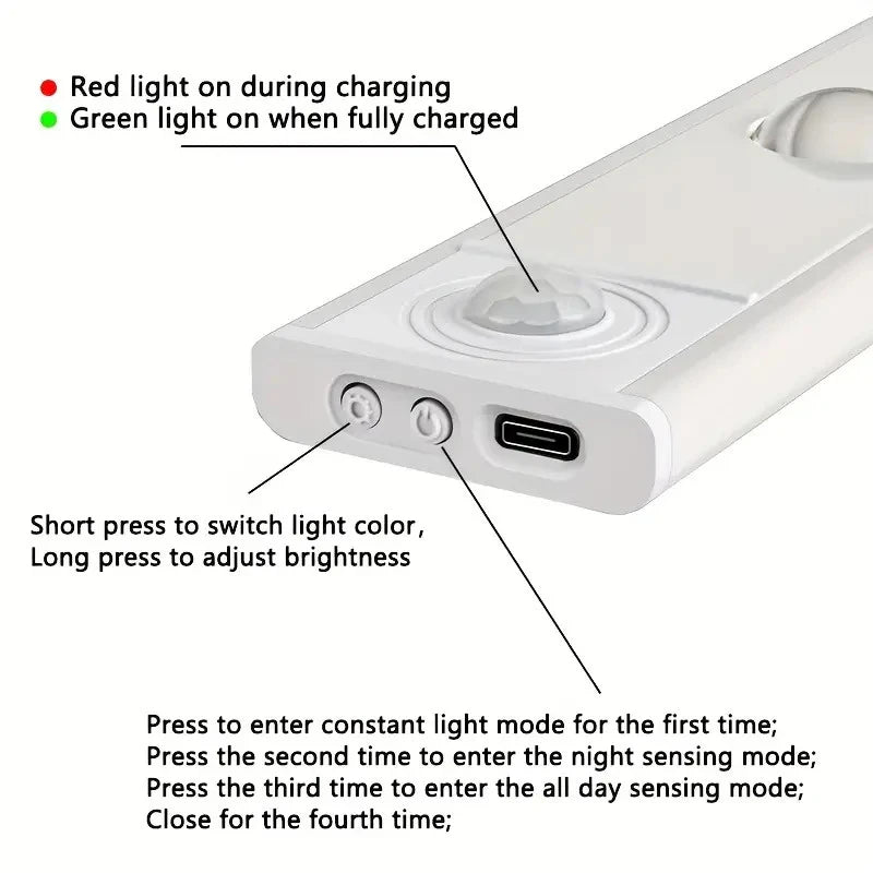 Smart LED Motion Sensor Light – Rechargeable Self-Adhesive Cabinet Strip