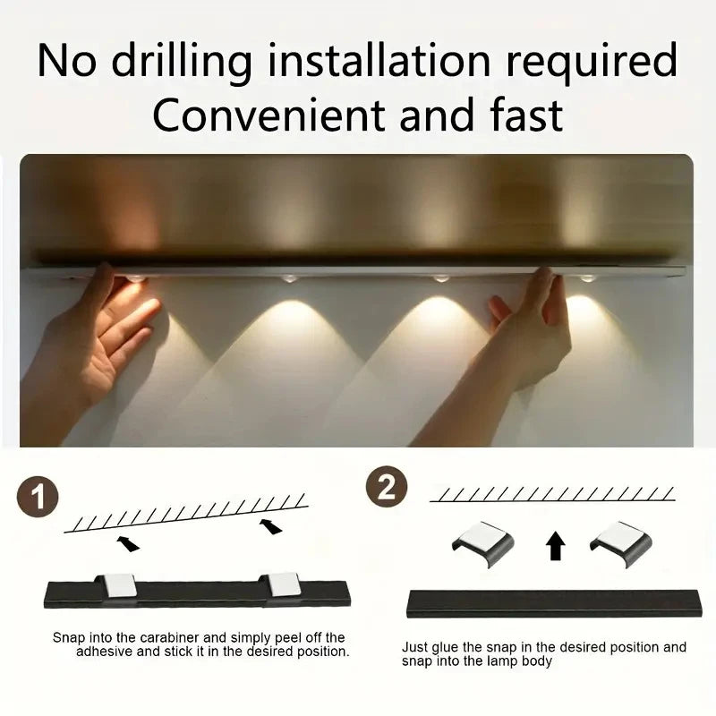 Smart LED Motion Sensor Light – Rechargeable Self-Adhesive Cabinet Strip