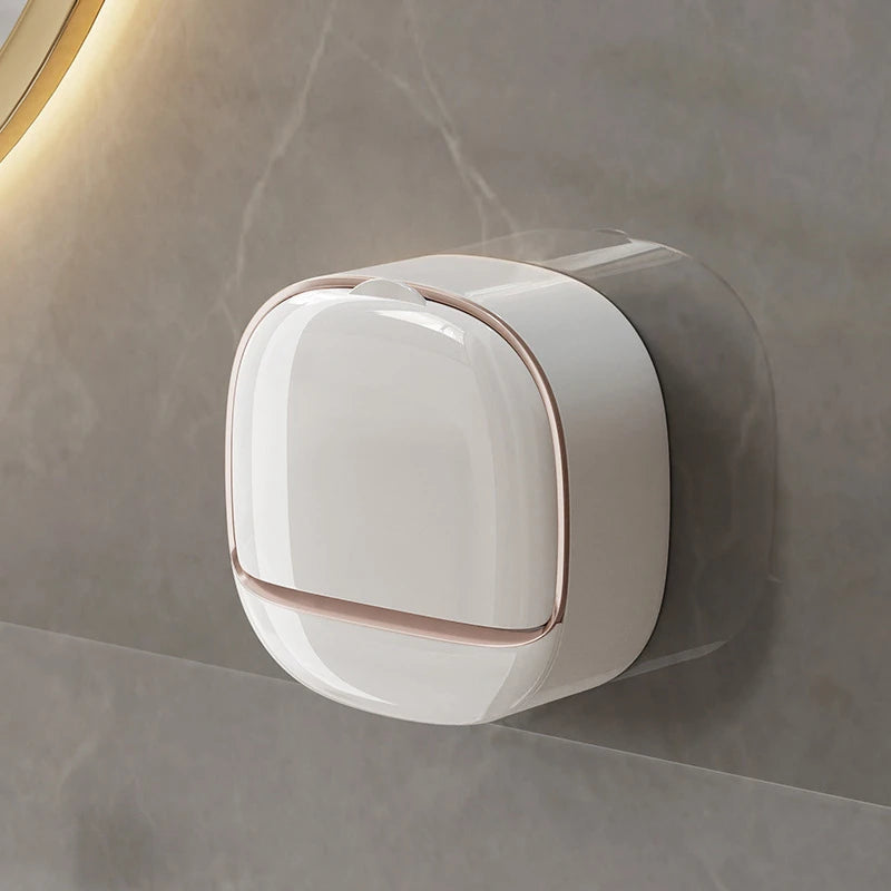 Wall-Mounted Soap Box – Light Luxury Punch-Free Drain Rack for Laundry & Bathroom