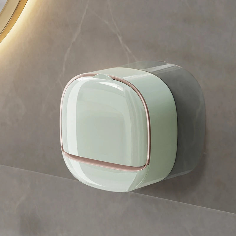 Wall-Mounted Soap Box – Light Luxury Punch-Free Drain Rack for Laundry & Bathroom