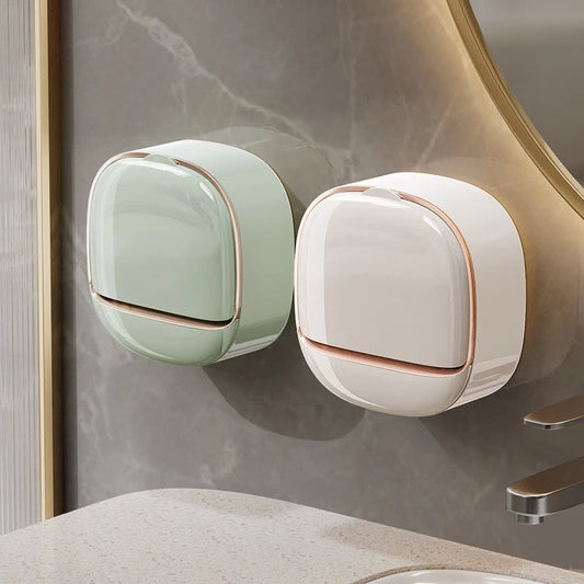 Wall-Mounted Soap Box – Light Luxury Punch-Free Drain Rack for Laundry & Bathroom