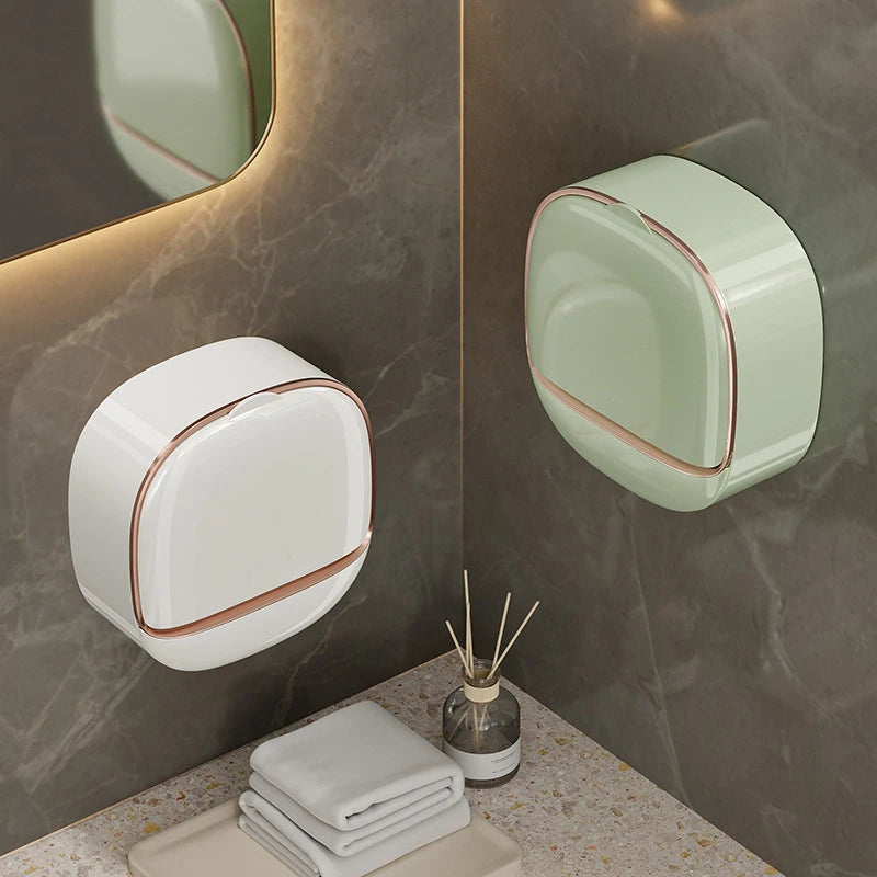 Wall-Mounted Soap Box – Light Luxury Punch-Free Drain Rack for Laundry & Bathroom