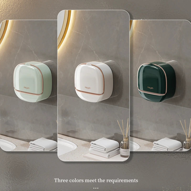 Wall-Mounted Soap Box – Light Luxury Punch-Free Drain Rack for Laundry & Bathroom