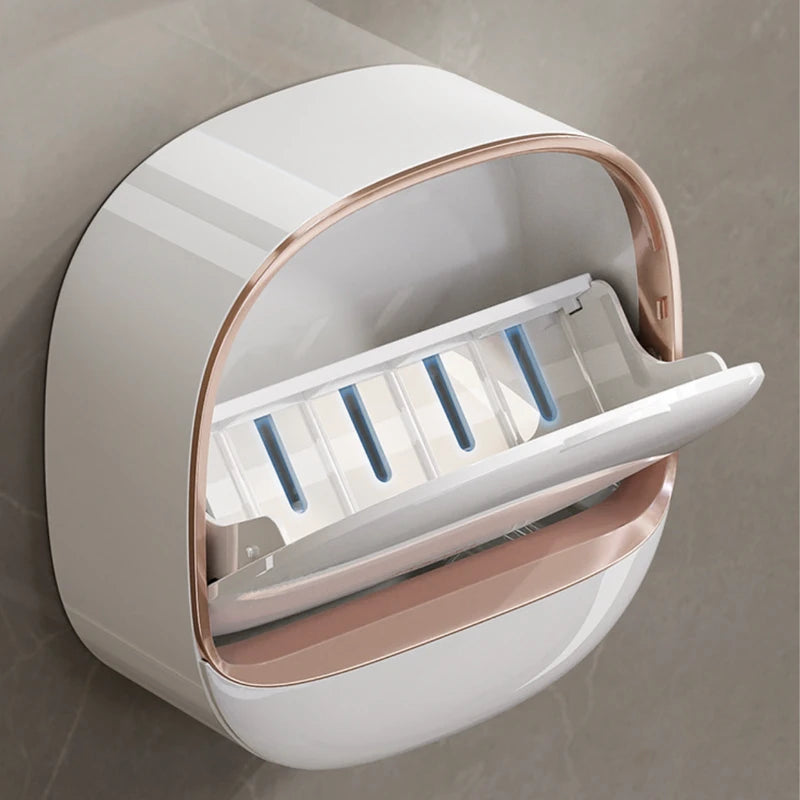 Wall-Mounted Soap Box – Light Luxury Punch-Free Drain Rack for Laundry & Bathroom