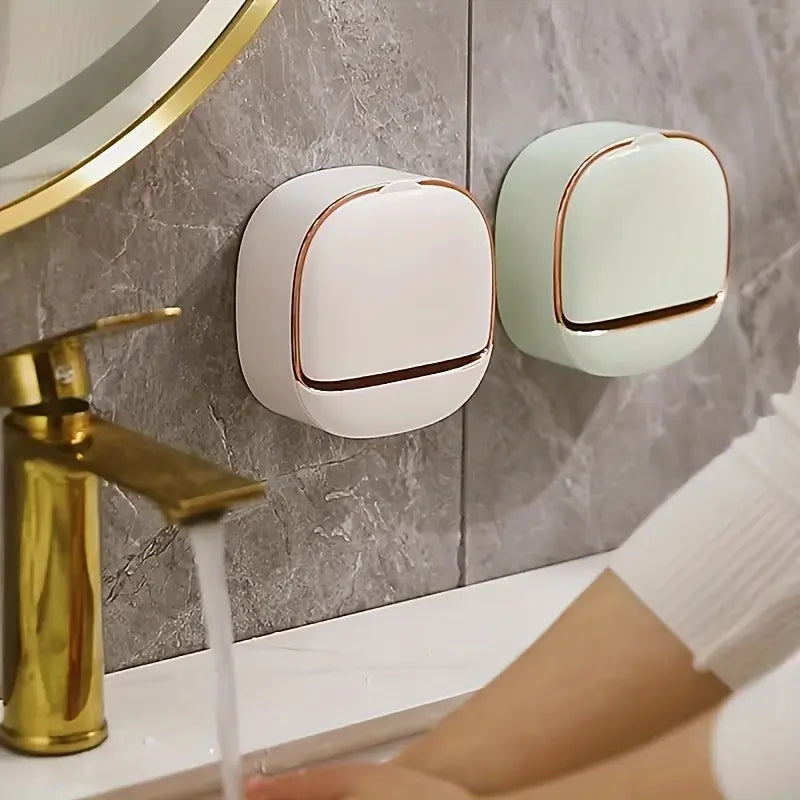 Wall-Mounted Soap Box – Light Luxury Punch-Free Drain Rack for Laundry & Bathroom