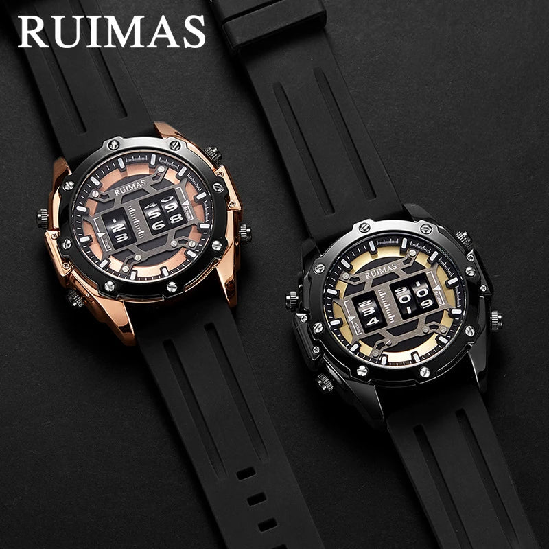 RUIMAS Raimashi Men’s Sports Watch – Personalized Waterproof Quartz with Roller Design (553)