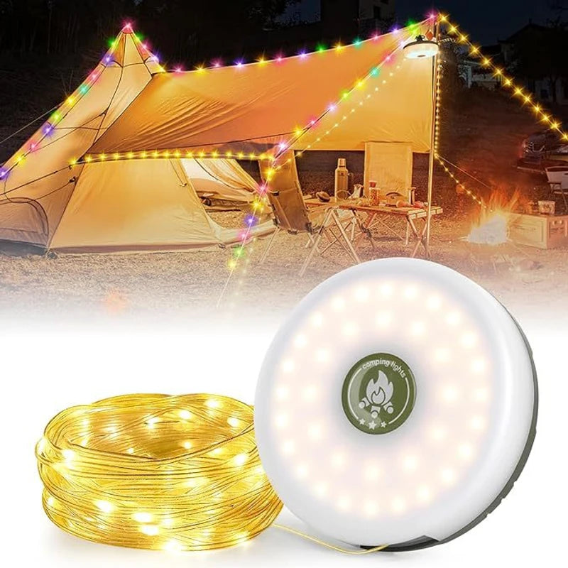 Rechargeable LED Camping Light & Power Bank – Tent Ceiling Lamp with Long Endurance