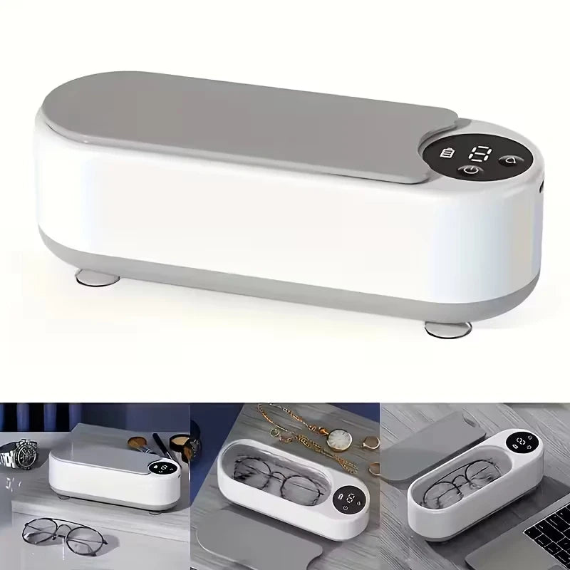 Rechargeable Portable Jewelry Cleaner – 360° Vibration Device for Rings, Glasses, Dentures & More
