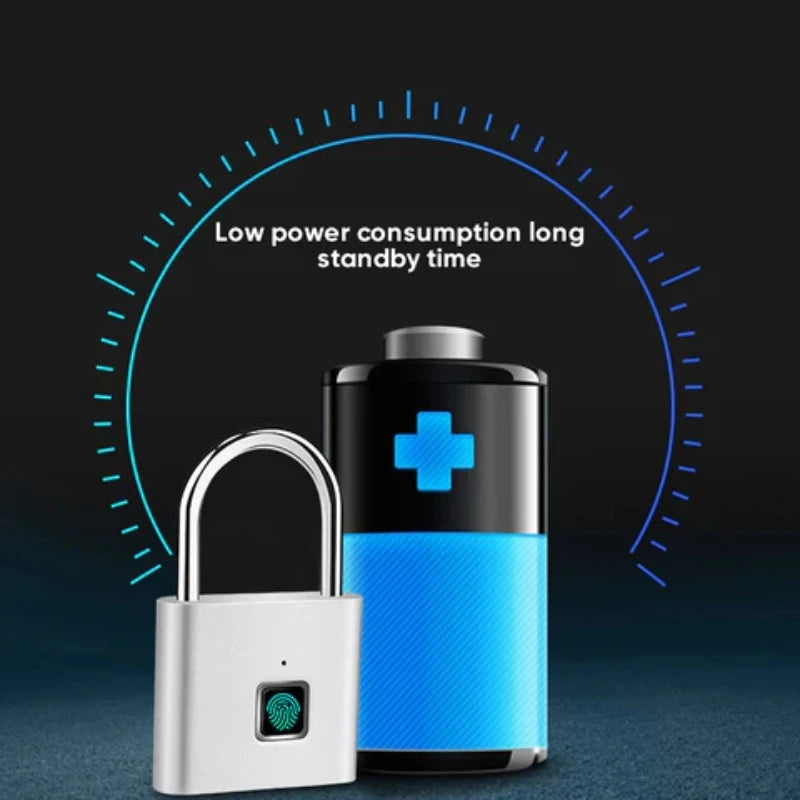 Smart Fingerprint Padlock – Waterproof & Anti-Theft Lock