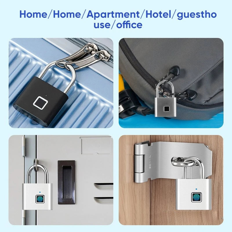 Smart Fingerprint Padlock – Waterproof & Anti-Theft Lock