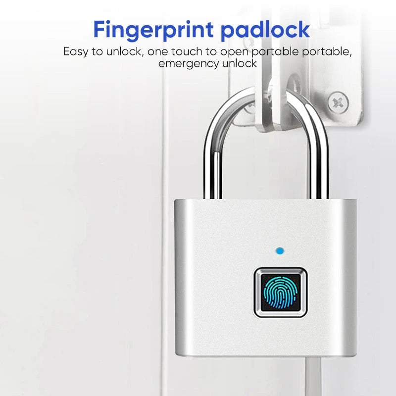 Smart Fingerprint Padlock – Waterproof & Anti-Theft Lock